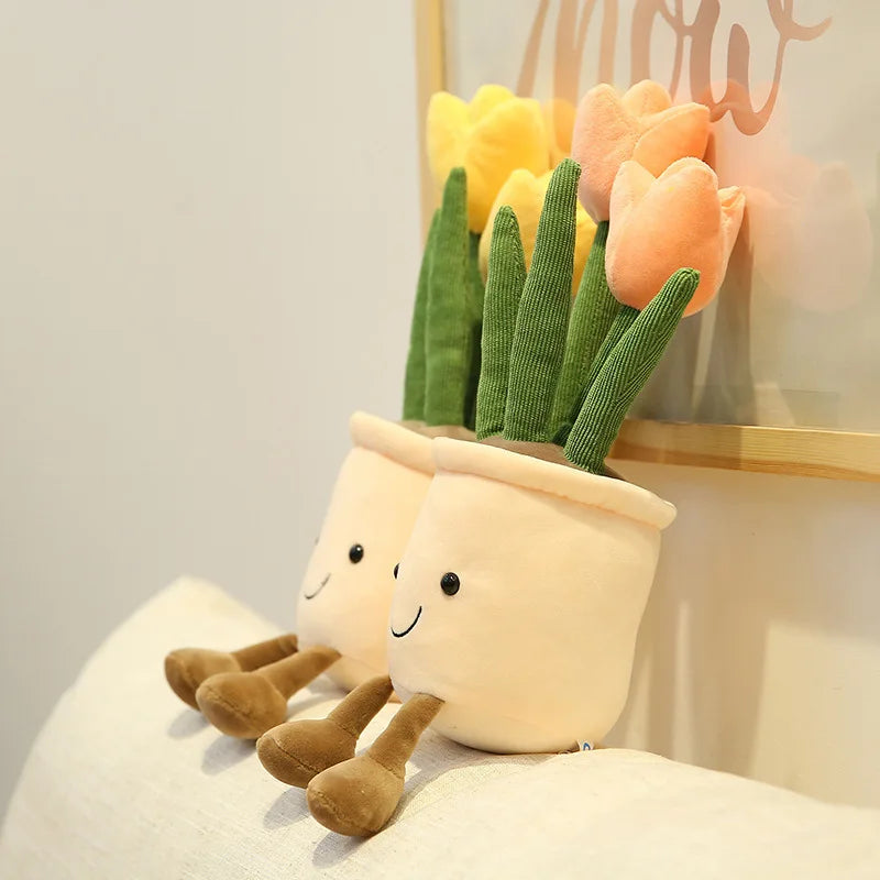 Smiling Tulip Flower Plush